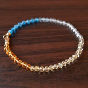 Citrine and Aquamarine Gemstone Bracelet
